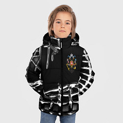 Куртка зимняя для мальчика Россия герб РФ, цвет: 3D-черный — фото 2