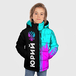 Куртка зимняя для мальчика Юрий и неоновый герб России: по-вертикали, цвет: 3D-черный — фото 2