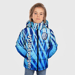 Куртка зимняя для мальчика Volkswagen - синий камуфляж, цвет: 3D-красный — фото 2