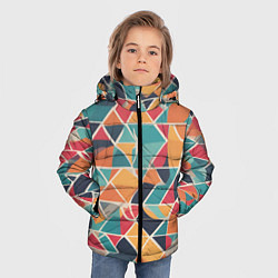 Куртка зимняя для мальчика Осенний паттерн красно-сине-жёлтый, цвет: 3D-черный — фото 2