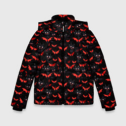Куртка зимняя для мальчика Летучие мыши на Хеллоуин, цвет: 3D-черный