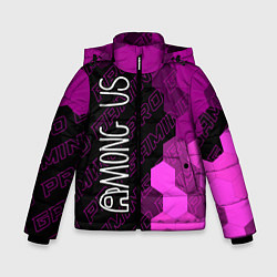 Куртка зимняя для мальчика Among Us pro gaming: по-вертикали, цвет: 3D-черный