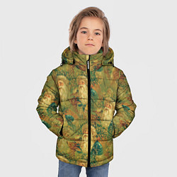 Куртка зимняя для мальчика Винтажный дедушка мороз с олененком, цвет: 3D-черный — фото 2