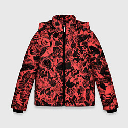Куртка зимняя для мальчика Каменная текстура коралловый, цвет: 3D-черный