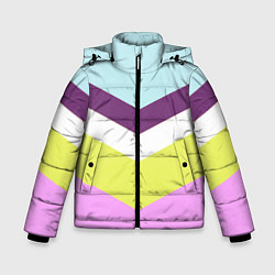 Куртка зимняя для мальчика Спортивный цвет семидесятых, цвет: 3D-черный