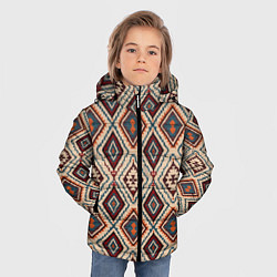 Куртка зимняя для мальчика Ковёр этнические узоры, цвет: 3D-красный — фото 2