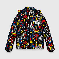 Куртка зимняя для мальчика Африканский орнамент, цвет: 3D-светло-серый
