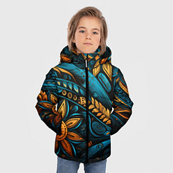 Куртка зимняя для мальчика Узор с растительными элементами, цвет: 3D-красный — фото 2