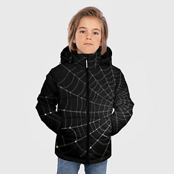 Куртка зимняя для мальчика Паутина на черном фоне, цвет: 3D-светло-серый — фото 2