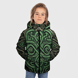 Куртка зимняя для мальчика Симметричный узор в ирландском стиле, цвет: 3D-черный — фото 2