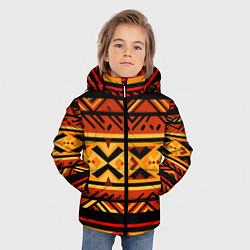 Куртка зимняя для мальчика Узор в этническом стиле масаев, цвет: 3D-черный — фото 2
