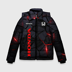 Куртка зимняя для мальчика Honda черные плиты с эффектом свечения, цвет: 3D-черный