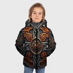 Куртка зимняя для мальчика Орнамент в викингском стиле, цвет: 3D-красный — фото 2