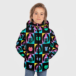 Куртка зимняя для мальчика The image of a girl in a square, цвет: 3D-светло-серый — фото 2