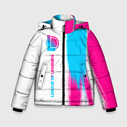 Зимняя куртка для мальчика League of Legends neon gradient style по-вертикали