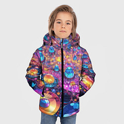 Куртка зимняя для мальчика Разноцветная декоративная абстракция, цвет: 3D-светло-серый — фото 2