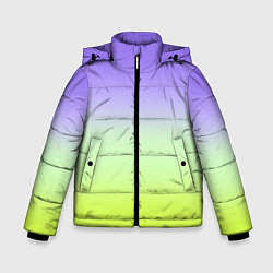 Куртка зимняя для мальчика Фиолетовый мятный и желто-зеленый градиент, цвет: 3D-светло-серый