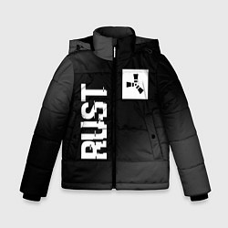 Куртка зимняя для мальчика Rust glitch на темном фоне вертикально, цвет: 3D-черный