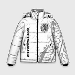 Куртка зимняя для мальчика Chrysler speed на светлом фоне со следами шин верт, цвет: 3D-черный