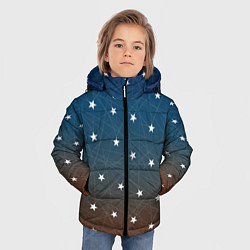 Куртка зимняя для мальчика Звёзды на оранжевом закате, цвет: 3D-красный — фото 2