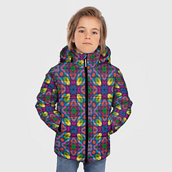 Куртка зимняя для мальчика Стеклянная мозаика, цвет: 3D-красный — фото 2