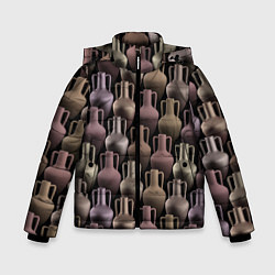 Куртка зимняя для мальчика Разноцветные амфоры, цвет: 3D-черный
