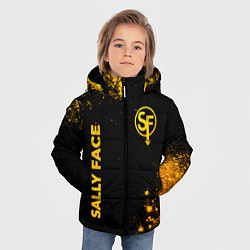 Куртка зимняя для мальчика Sally Face - gold gradient вертикально, цвет: 3D-черный — фото 2