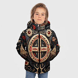 Куртка зимняя для мальчика Орнамент в славянской стилистике, цвет: 3D-красный — фото 2
