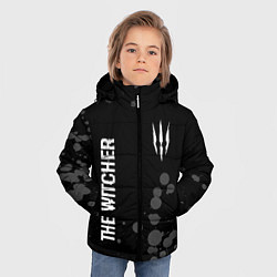 Куртка зимняя для мальчика The Witcher glitch на темном фоне вертикально, цвет: 3D-черный — фото 2