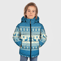 Куртка зимняя для мальчика Sweater with deer on a blue background, цвет: 3D-светло-серый — фото 2