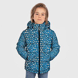 Куртка зимняя для мальчика Белые пузырьки на синем фоне, цвет: 3D-черный — фото 2
