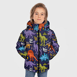 Куртка зимняя для мальчика Мультяшные динозавры, цвет: 3D-светло-серый — фото 2