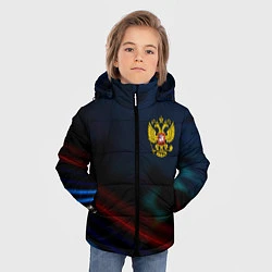 Куртка зимняя для мальчика Спортивная россия герб, цвет: 3D-красный — фото 2