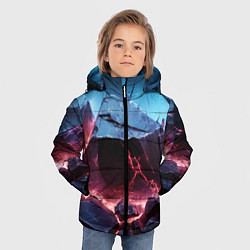 Куртка зимняя для мальчика Разлом больших камней, цвет: 3D-черный — фото 2