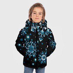 Куртка зимняя для мальчика Кружение снежинок, цвет: 3D-светло-серый — фото 2