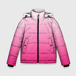 Куртка зимняя для мальчика Бело-розовый градиент, цвет: 3D-черный