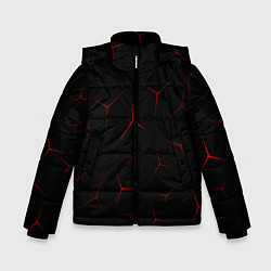Зимняя куртка для мальчика Красный кибер узор