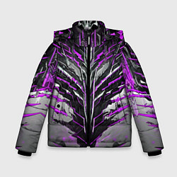 Куртка зимняя для мальчика Киберпанк доспех фиолетовый, цвет: 3D-черный