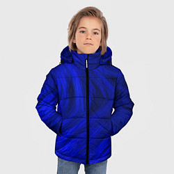 Куртка зимняя для мальчика Текстура синей шерсти, цвет: 3D-светло-серый — фото 2