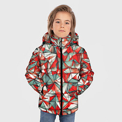 Куртка зимняя для мальчика Маленькие красные треугольники, цвет: 3D-черный — фото 2