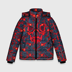 Зимняя куртка для мальчика Красная неоновая сеть