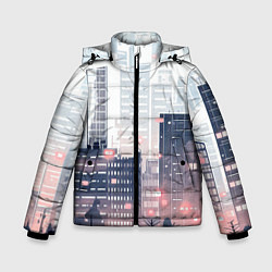 Куртка зимняя для мальчика Безмятежный город, цвет: 3D-светло-серый