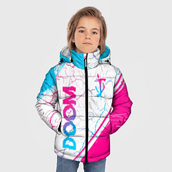 Куртка зимняя для мальчика Doom neon gradient style вертикально, цвет: 3D-черный — фото 2