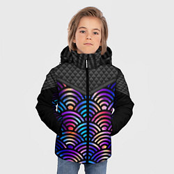 Куртка зимняя для мальчика Сэйгайха - морские волны и северное сияние, цвет: 3D-светло-серый — фото 2
