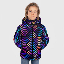 Куртка зимняя для мальчика Разноцветные волны-чешуйки, цвет: 3D-красный — фото 2
