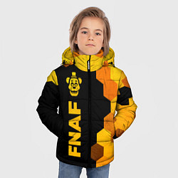 Куртка зимняя для мальчика FNAF - gold gradient по-вертикали, цвет: 3D-черный — фото 2