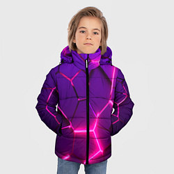 Куртка зимняя для мальчика Неоновые плиты розовые, цвет: 3D-светло-серый — фото 2