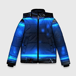 Куртка зимняя для мальчика Синий неоновый экран, цвет: 3D-светло-серый