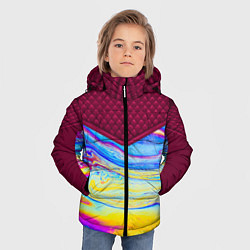 Куртка зимняя для мальчика Разводы мыльного пузырька, цвет: 3D-красный — фото 2