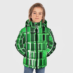 Куртка зимняя для мальчика Зелёные прямоугольники, цвет: 3D-черный — фото 2